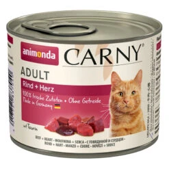 Animonda Cat Carny Adulte Bœuf, Cœur 200g X12
