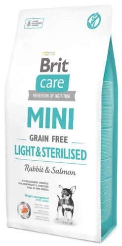 Brit Care Mini Grain Free Light & Sterilised Avec Du Lapin Et Du Saumon 7 Kg X2 -Royal Croquettes Promos Magasin fre pl Brit Care Mini Grain Free Light Sterilised avec du lapin et du saumon 7 kg 9465 1