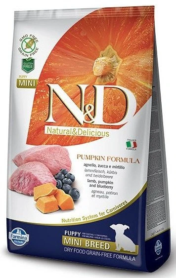 Farmina N&D Pumpkin Grain Free Canine Puppy Mini Lamb&Blueberry 7kg 3 Farmina N&D Pumpkin Grain Free Canine Puppy Mini Lamb&Blueberry 7kg