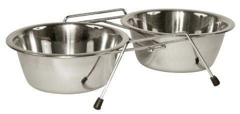 KERBL Support Double Avec Gamelles Pour Chiens 2 X 1800 Ml 3 KERBL Support Double Avec Gamelles Pour Chiens 2 X 1800 Ml