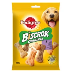 Pedigree Biscrok Biscuits Pour Chiens Adultes Sous Forme De Petits Os Avec De L'agneau, Du Poulet Et Du Bœuf 200g