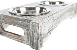 Trixie Ensemble De Bols En Bois/acier 42x10x22cm -Royal Croquettes Promos Magasin fre pl Trixie Ensemble de bols en bois acier 42x10x22cm 11694 3