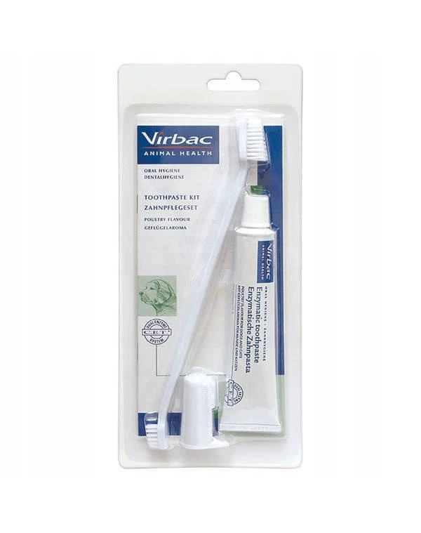 VIRBAC Kit Dentaire Pour Chiens (pâte + Brosse à Dents) 70g 3 VIRBAC Kit Dentaire Pour Chiens (pâte + Brosse à Dents) 70g